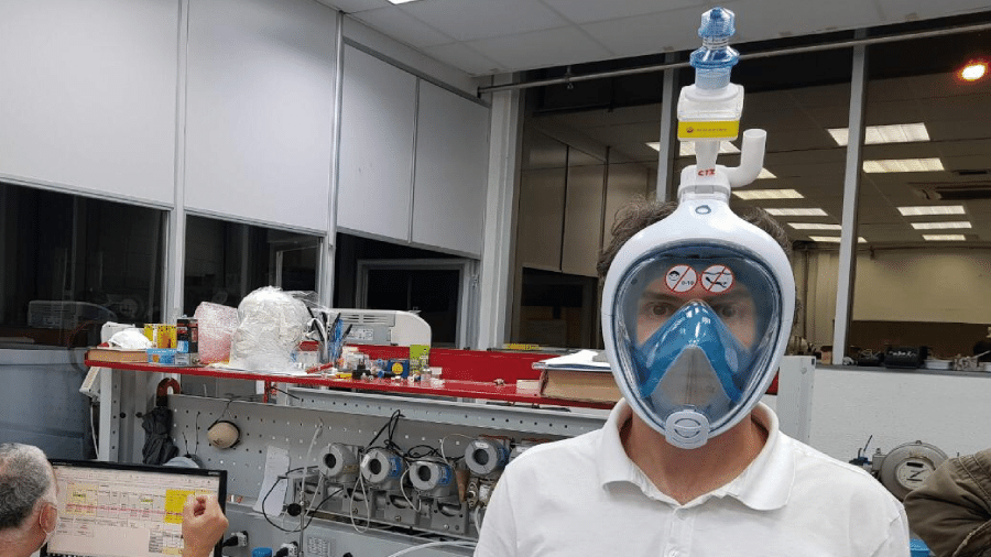 Modelo da máscara que será produzida pelos pesquisadores da Unifap para auxiliar em casos de intubação de pacientes com covid-19 - Divulgação Unifap/Ascom