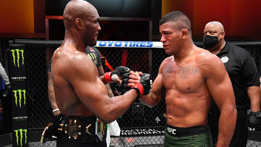 Gilbert Durinho é derrotado por Kamaru Usman no UFC 258, em Las Vegas -  Jeff Bottari/Zuffa LLC/Getty Images