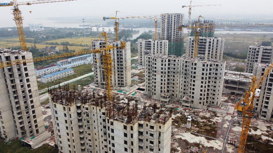 22 out. 2021 - Visita da área de conjunto da Evergrande em construção em Taicang, na China - Xihao Jiang/Reuters