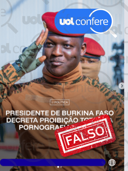 12.jun.2025 - Governo de Ibrahim Traoré não proibiu pornografia em Burkina Fasso 12.jun.2025 - Governo de Ibrahim Traoré não proibiu pornografia em Burkina Fasso