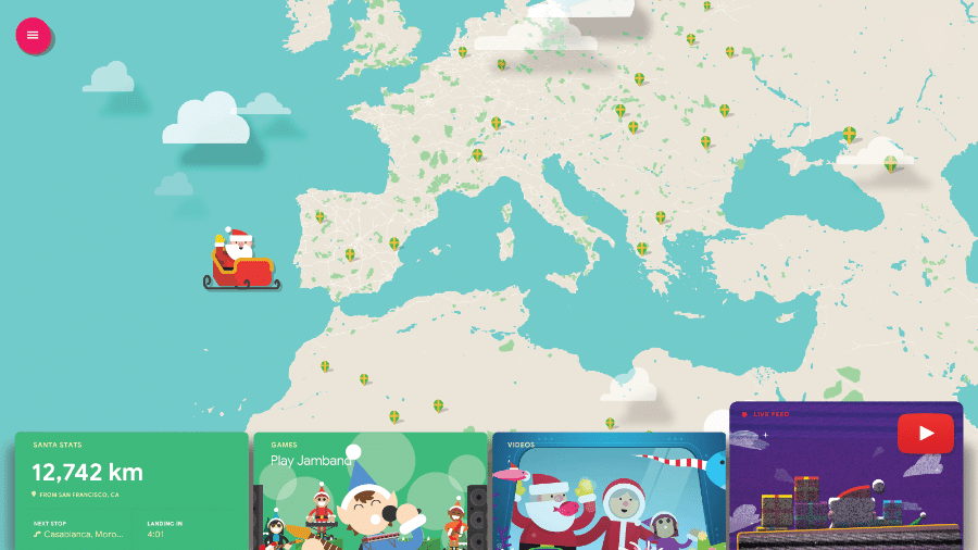 Plataforma tem jogos e a localização do Papai Noel - Divulgação