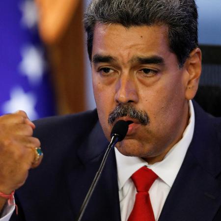 O presidente da Venezuela, Nicolás Maduro, em discurso no Palácio Miraflores, em Caracas, Venezuela, no dia 2 de agosto de 2024