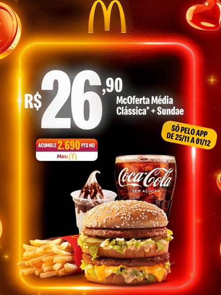 Promoção do Mc Donald's para a Black Friday 