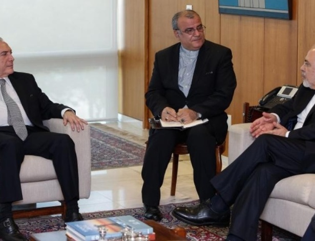 Ministro das Relações Exteriores do Irã, Mohammad Javad Zarif, esteve em Brasília em abril e foi recebido por Michel Temer. - Palácio do Planalto