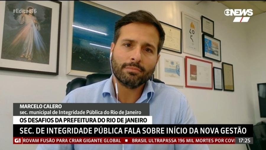 Secretário Marcelo Calero participa de entrevista na GloboNews - Reprodução/GloboNews