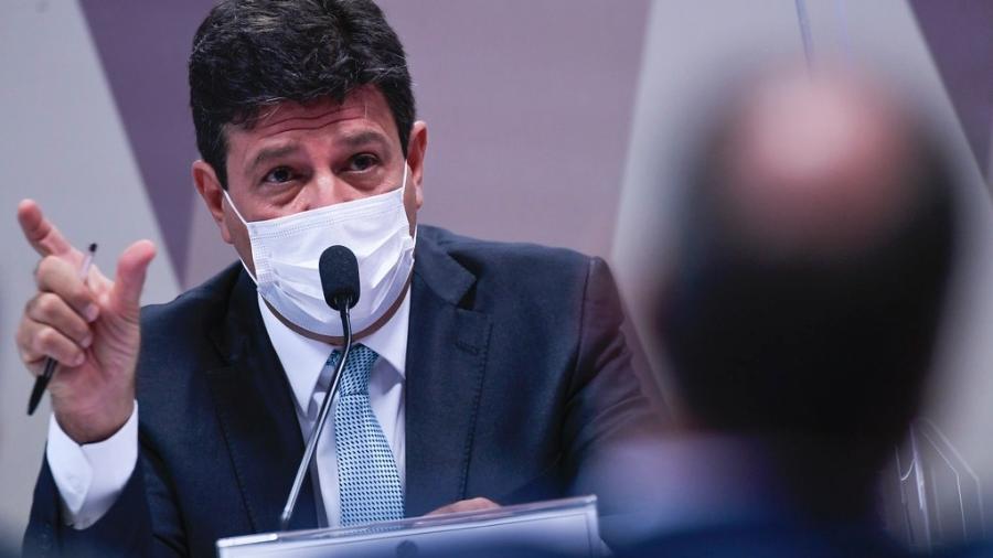 4.mai.2021 - Ex-ministro da Saúde, Luiz Henrique Mandetta, em depoimento à CPI da Covid no Senado - Edilson Rodrigues/Agência Senado