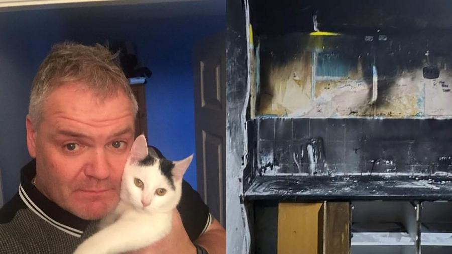 Matthew Slater, ex-soldado que agora trabalha como construtor, morava com sua gata Weller; fogo teria começado na cozinha - Reprodução/ York Press/ GoFundMe