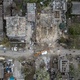 April 29, 2022 - Aerial photo taken the day after a bomb attack in a neighborhood in Zaporizhzhia, Ukraine - Ed Jones/AFP