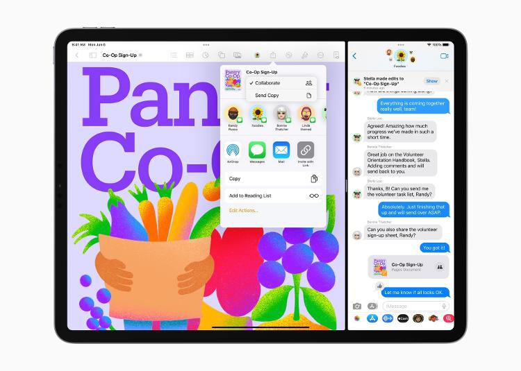 WWDC 2022: colaboração no iPadOS 16 - Divulgação/Apple - Divulgação/Apple