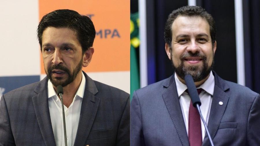 O prefeito de São Paulo, Ricardo Nunes, e o deputado federal Guilherme Boulos