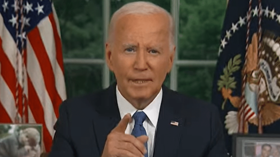 24.jul.2024 -  Joe Biden discursa pela primeira vez após desistir de reeleição nos EUA