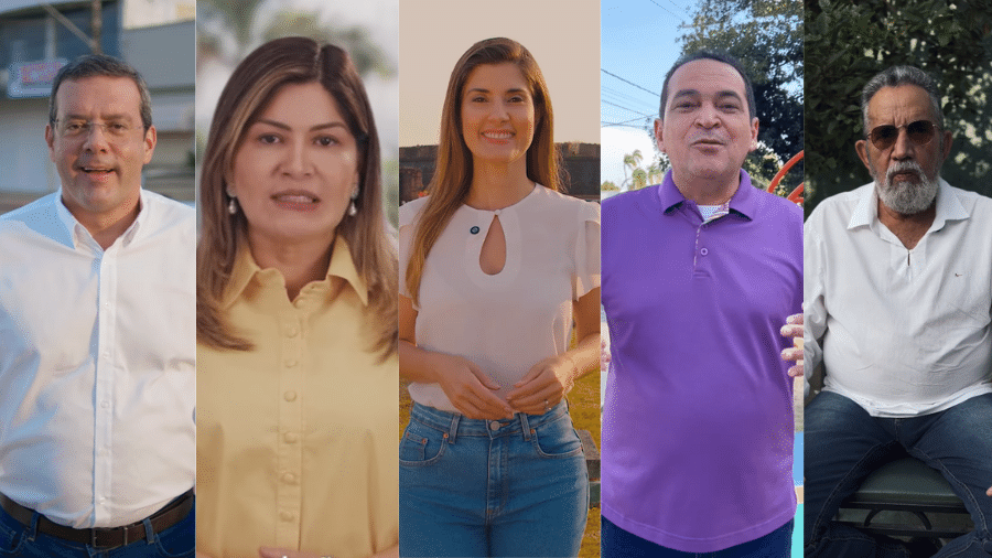 Candidatos a prefeitura de Macapá (AP): da esquerda à direita; Dr.Furlan, Aline Gurgel, Patricia Ferraz, Paulo Oliveira, Gilvam Borges  - Reprodução/Instagram