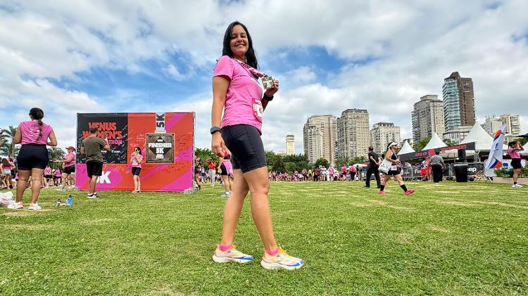 Teste do tênis Olympikus Corre 4 durante a Venus Women's Half Marathon