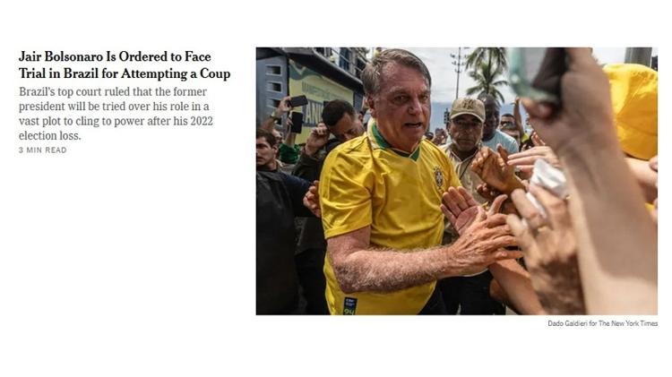 O The New York Times também destacou a decisão do STF O The New York Times também destacou a decisão do STF