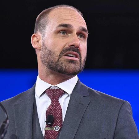 Eduardo Bolsonaro fala durante conferência conservadora nos Estados Unidos Eduardo Bolsonaro fala durante conferência conservadora nos Estados Unidos