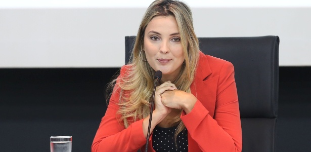 Marcela Temer fez um discurso de apenas dois minutos e prometeu "entusiasmo" - André Dusek/Estadão Conteúdo