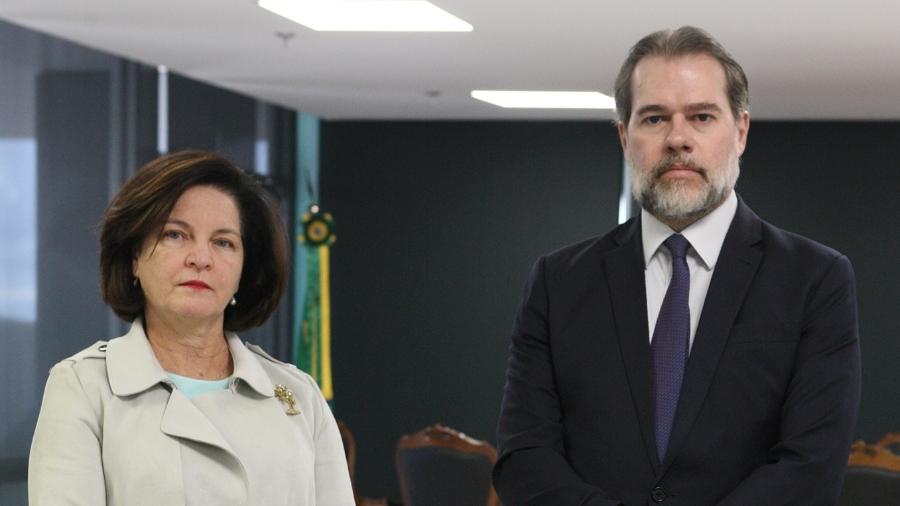 22.abr.2019 - Dias Toffoli, presidente do STF, recebe a procuradora-geral da República, Raquel Dodge - Nelson Jr./SCO/STF