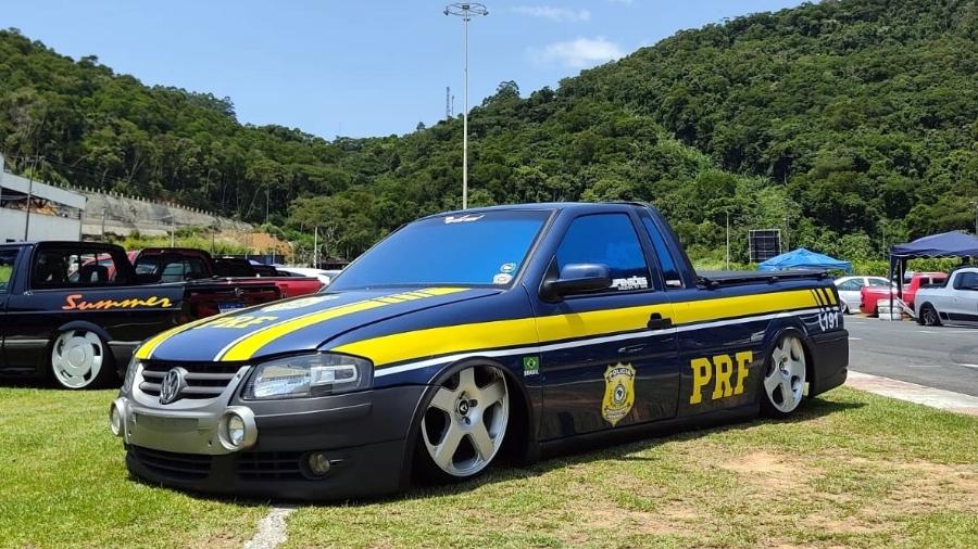 Carro foi apreendido em evento automobilístico de Balneário Camboriú - Polícia Rodoviária Federal/Divulgação