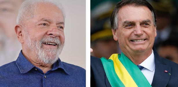 Os presidenciáveis Luiz Inácio Lula da Silva (PT) e Jair Bolsonaro (PL)