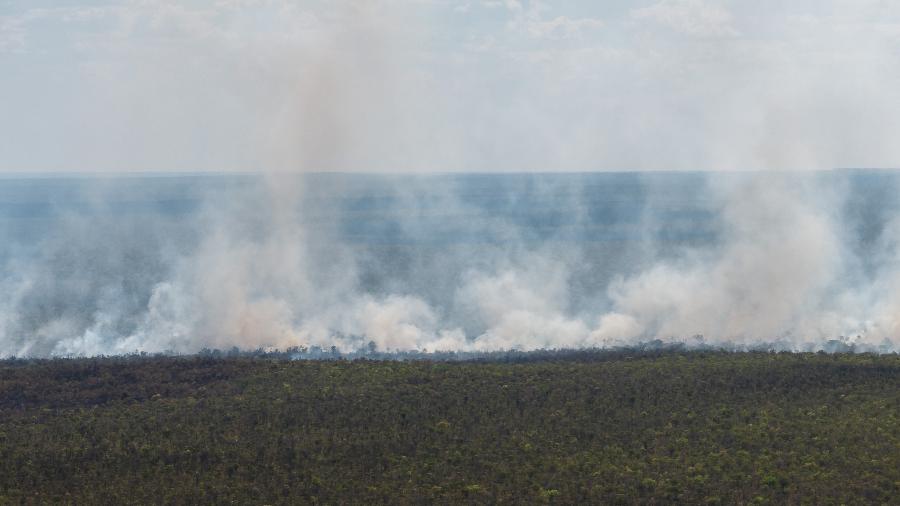 Incêndio em outubro em área de Cerrado em Correntina (BA)