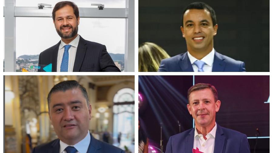 Da esquerda para a direita, de cima para baixo: Luiz Fernando Machado, ex-prefeito de Jundiaí; Rogério Lins, ex-prefeito de Osasco; Rodrigo Ashiuch, ex-prefeito de Suzano; e Orlando Morando, ex-prefeito de São Bernardo do Campo - Montagem