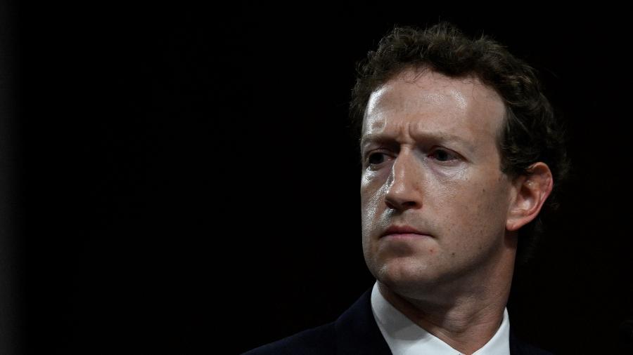 Mark Zuckerberg, CEO da Meta, durante audiência em Washington, em janeiro de 2024 Mark Zuckerberg, CEO da Meta, durante audiência em Washington, em janeiro de 2024