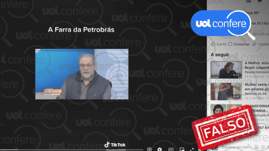 24.jun.2022 - Vídeo afirma que Petrobras reservou R$ 200 bilhões para distribuir os lucros aos acionistas; informação é falsa - Arte/UOL