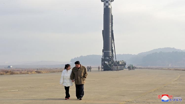 North Korean leader Kim Jong Un takes off from an intercontinental ballistic missile - KCNA via REUTERS - KCNA via REUTERS