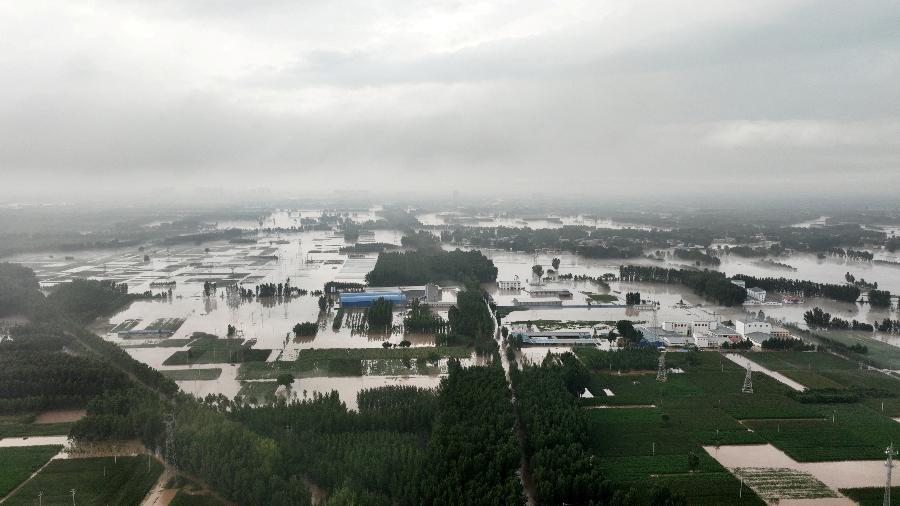 Inundação em província chinesa de Hebei, na China