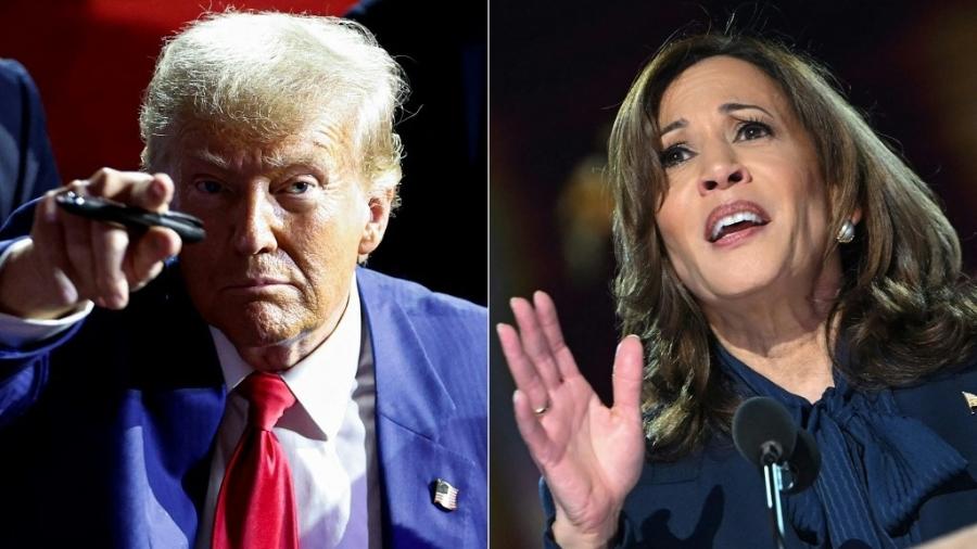 Trump e Harris disputam a eleição americana