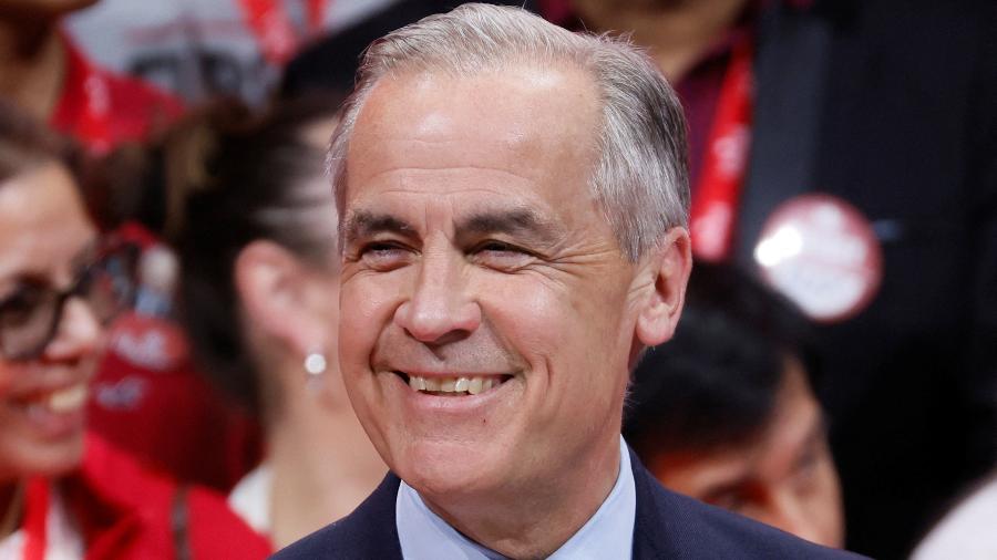 29.abr.2025 - Primeiro-ministro do Canadá, Mark Carney, discursa na sede do Partido Liberal em Ottawa 29.abr.2025 - Primeiro-ministro do Canadá, Mark Carney, discursa na sede do Partido Liberal em Ottawa