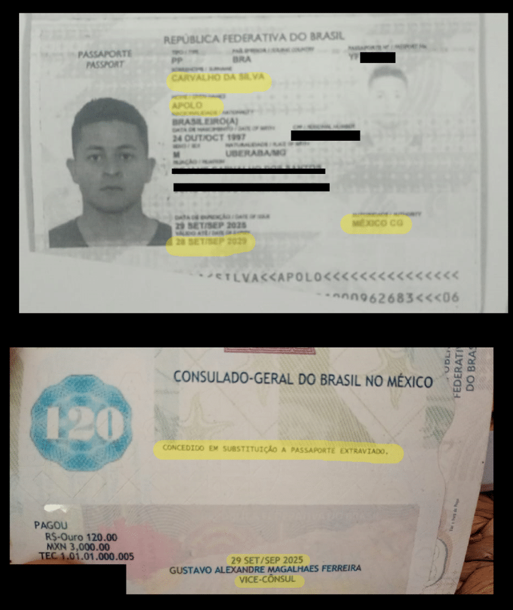 Passaporte novo foi expedido por consulado no México em 2025