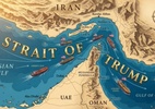 Trump posta imagem do Estreito de Hormuz renomeado como 'Estreito de Trump'
