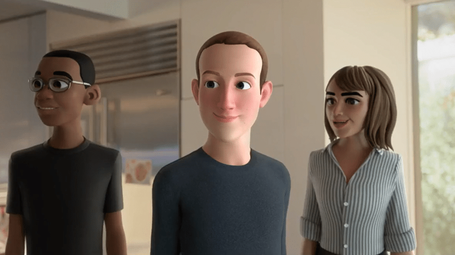 Mark Zuckerberg em versão avatar durante demonstração dos seus planos para o metaverso - Reprodução/Meta