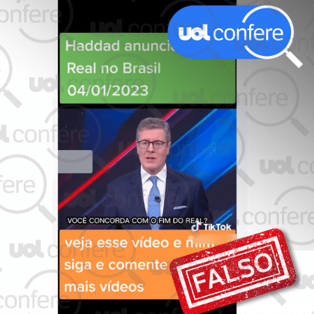 06.jan.2023 - Ministro negou proposta para moeda única no Mercosul. Ideia já foi defendida por Paulo Guedes - Arte/UOL sobre Reprodução WhatsApp