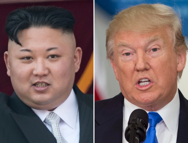 O líder da Coreia do Norte, Kim Jong-un, e o presidente dos EUA, Donald Trump - AFP