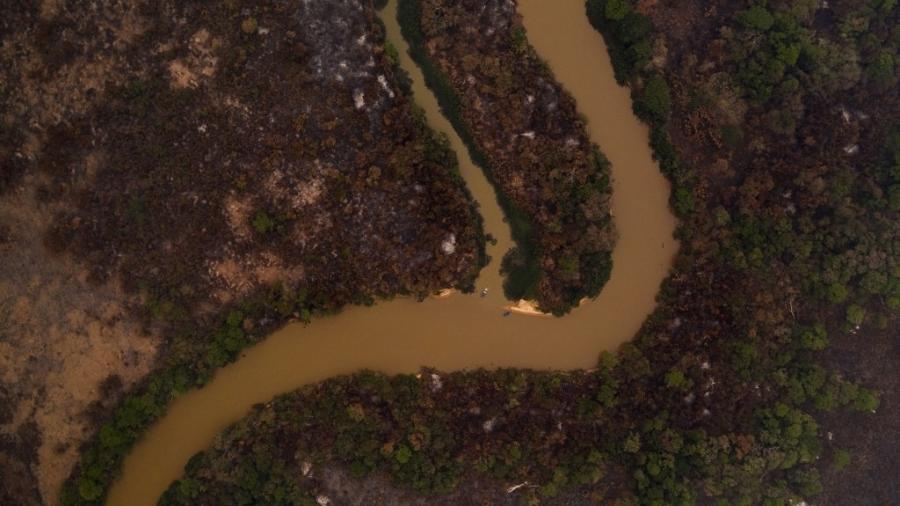 Imagens mostram devastação do fogo na região do Pantanal - Mauro Pimentel/AFP