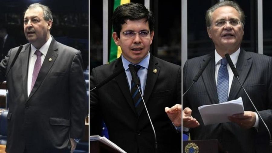 Os senadores Omar Aziz (PSD-AM), Randolfe Rodrigues (Rede-AP) e Renan Calheiros (MDB-AM); eles têm papéis de destaque na comissão - Agência Senado