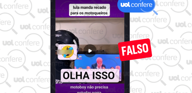 É falso que Lula tenha dito que motoboys não nasceram para estudar