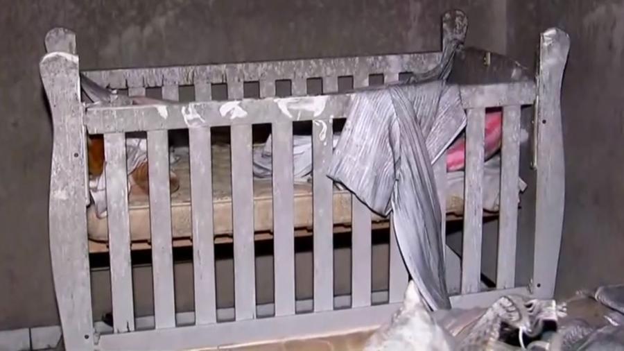 A bebê de 7 meses estava deitada no berço enquanto o incêndio se alastrava na casa em Araçatuba (SP) - Reprodução/TV Globo