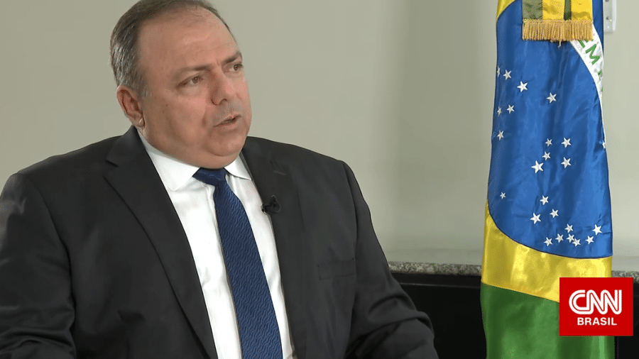 O ministro da Saúde Eduardo Pazuello dá detalhes do plano nacional de vacinação contra a covid-19, em entrevista à CNN Brasil - Reprodução/CNN Brasil