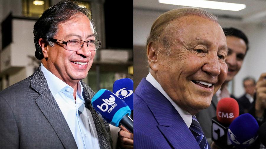 Candidatos a presidente da Colômbia Gustavo Petro à esquerda e Rodolfo Hernandez à direita - REUTERS/Luisa Gonzalez
