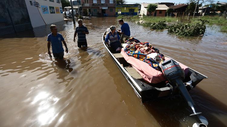 Enchente em Eldorado do Sul, no Rio Grande do Sul, em novembro de 2023