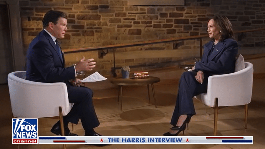 Kamala Harris dá entrevista à rede TV Fox News