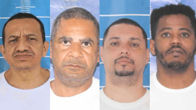 Da esq. para a dir.: Almir Araújo, o Mimi ou Paraíba ou Cara de Bola; Isaias Costa Rodrigues, o Isaias do Borel; Saulo Cristiano de Oliveira Dias, o SL do Chapadão; Vanderson Vieira Travassos, o Frango ou Chacrinha Da esq. para a dir.: Almir Araújo, o Mimi ou Paraíba ou Cara de Bola; Isaias Costa Rodrigues, o Isaias do Borel; Saulo Cristiano de Oliveira Dias, o SL do Chapadão; Vanderson Vieira Travassos, o Frango ou Chacrinha