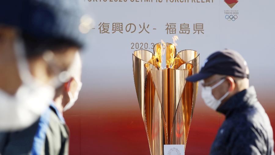 Exibição da chama olímpica em Fukushima é cancelada por preocupações com vírus - KYODO