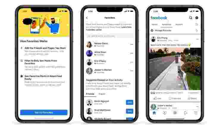 Facebook - novidades no feed - favoritos - Divulgação/Facebook - Divulgação/Facebook