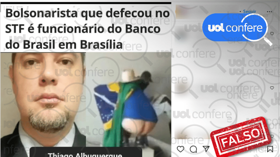 16.jan.2023 - O próprio Banco do Brasil apurou internamente que a informação é falsa - Arte/UOL sobre Reprodução/Instagram