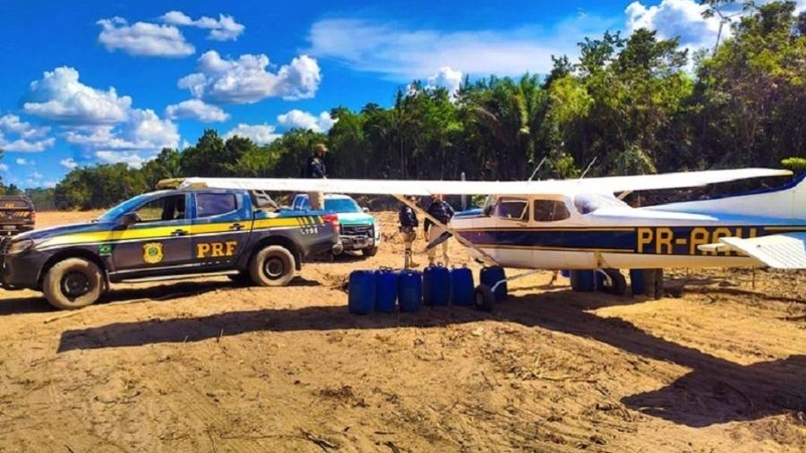 A operação realizou a fiscalização de aeródromos (pistas de pouso e decolagem) usadas em apoio aos garimpos da terra indígena yanomami - Divulgação/PRF