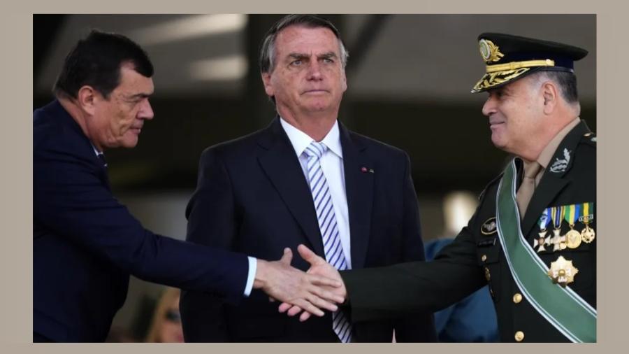 Paulo Sérgio Nogueira, então na Defesa; Jair Bolsonaro e Freire Gomes, que comandava o Exército: dois golpistas e um legalista